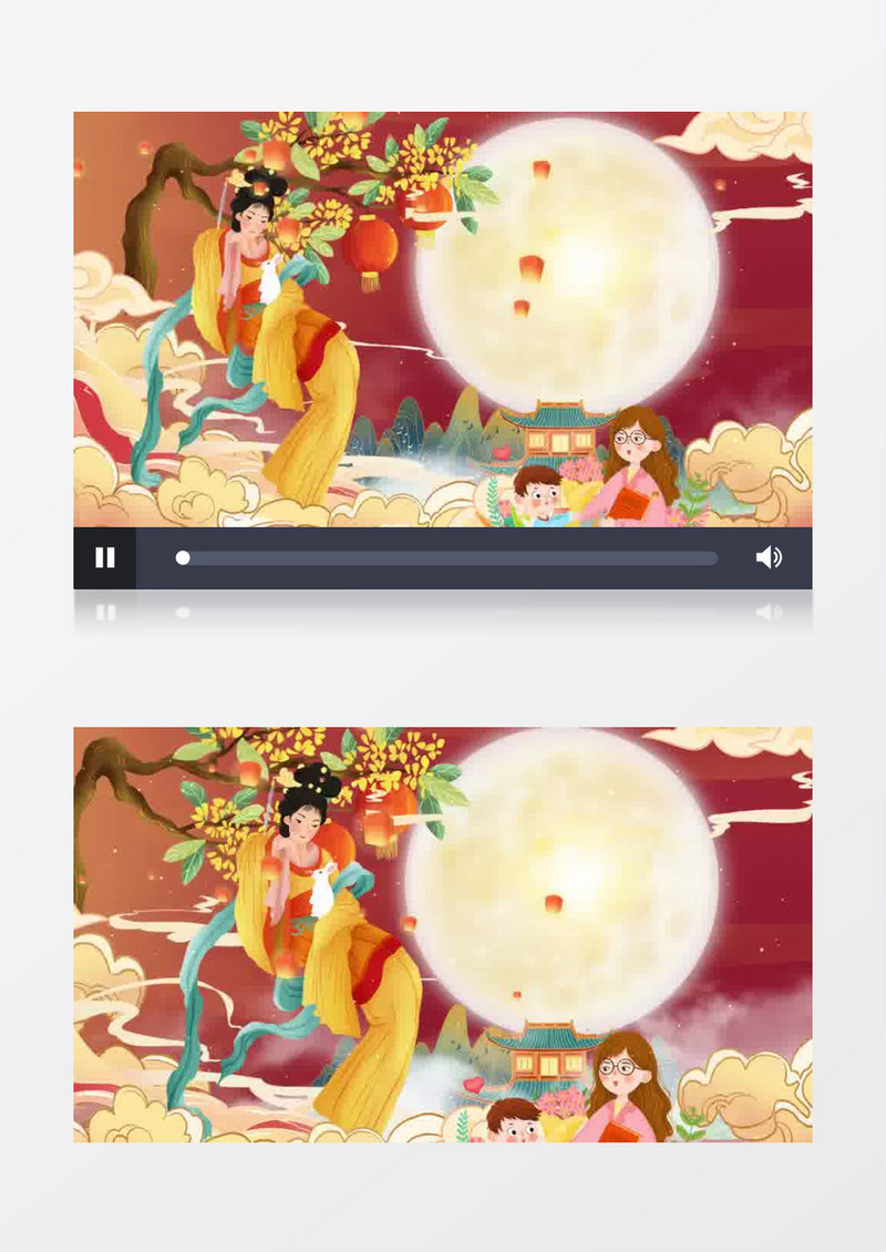 国潮风迎中秋谢师恩节日背景视频