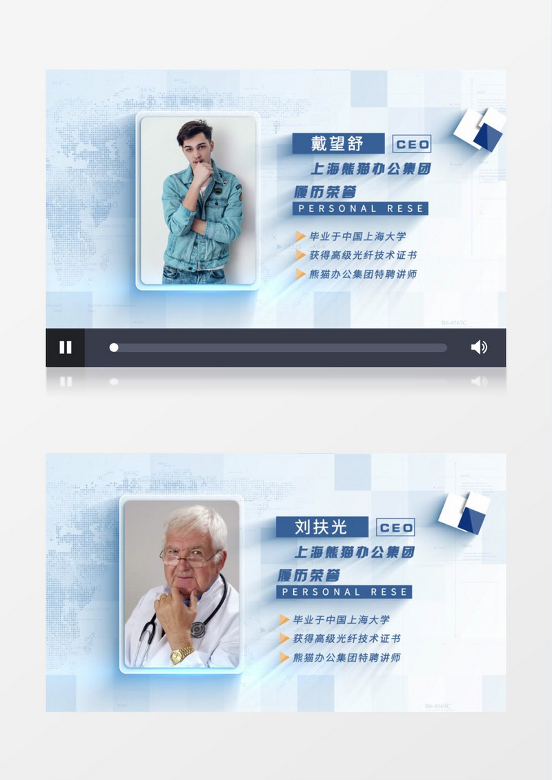 蓝色简洁团队人物介绍AE模板