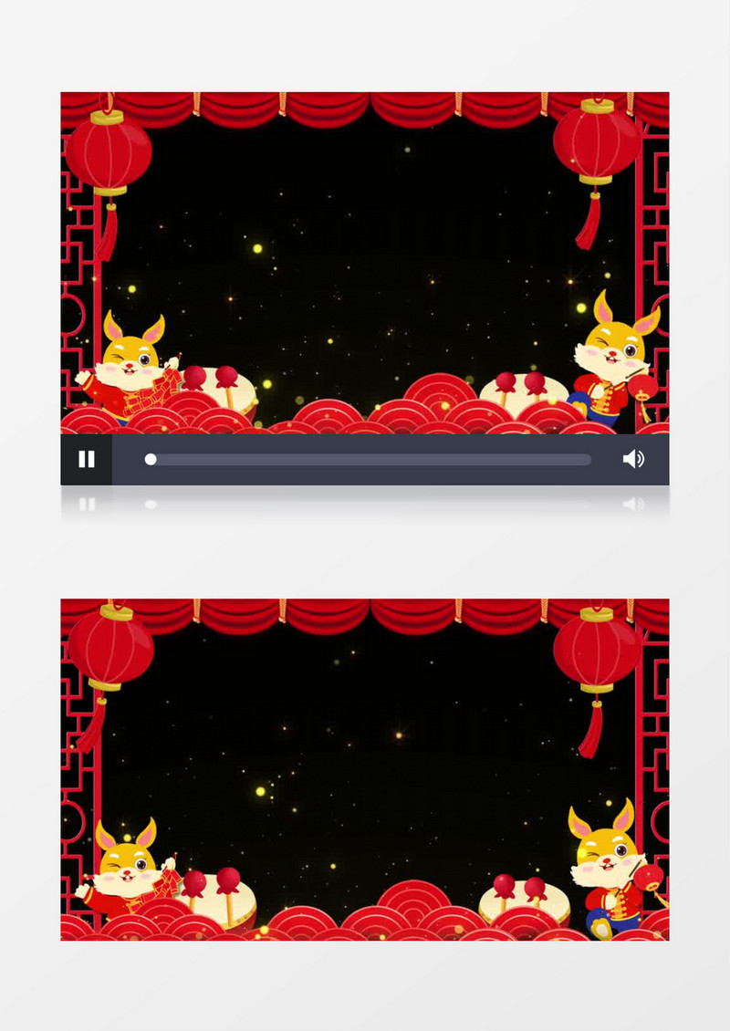 喜庆兔年春节拜年边框素材
