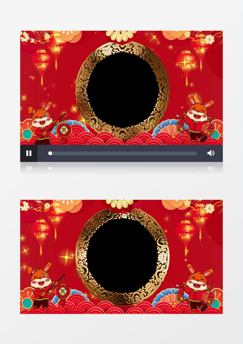 喜庆兔年春节边框后期素材