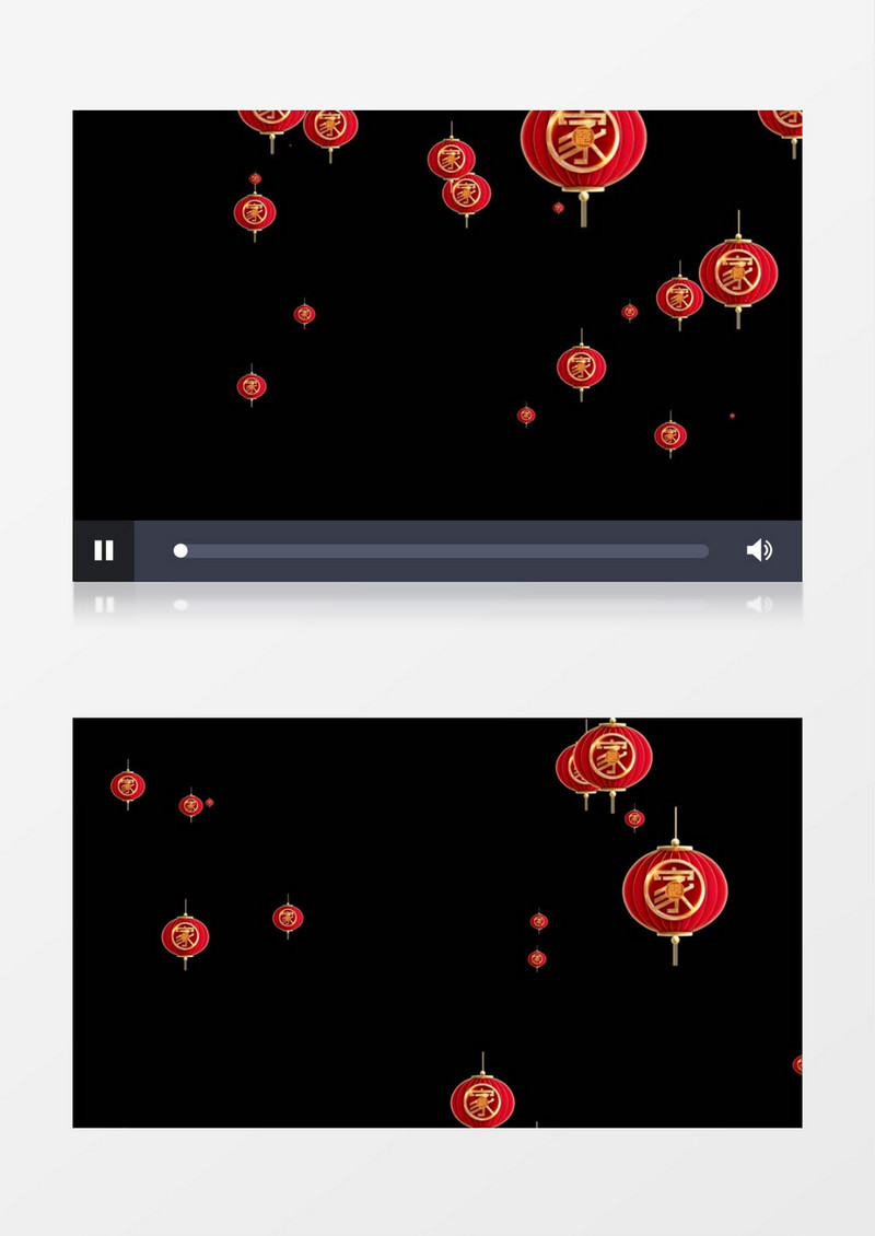 4K兔年大吉灯笼上升动画元素后期素材