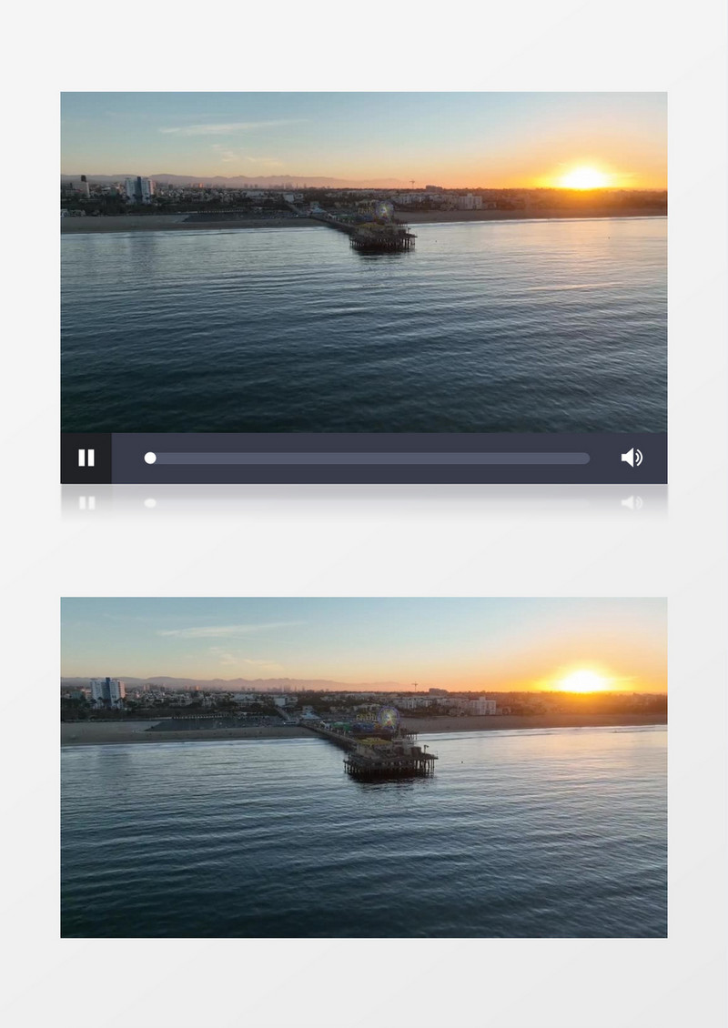 航拍海边小镇的建筑景观实拍视频素材