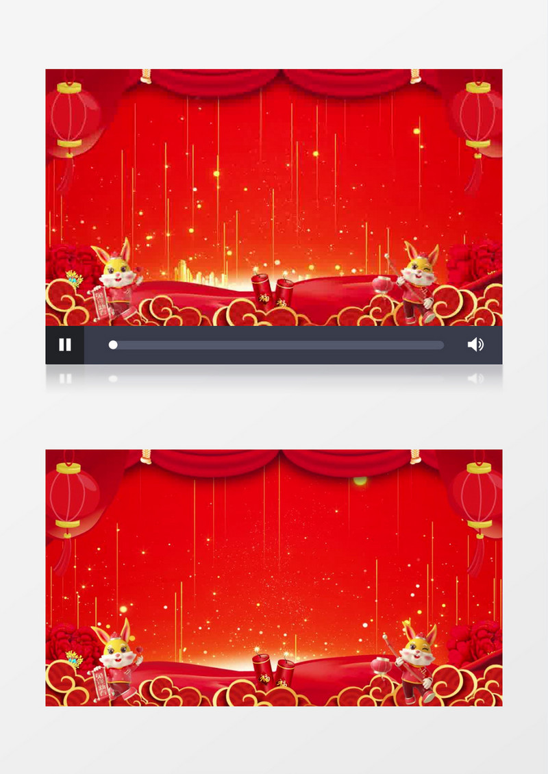 红色帘幕2023年兔年新年春节过年背景