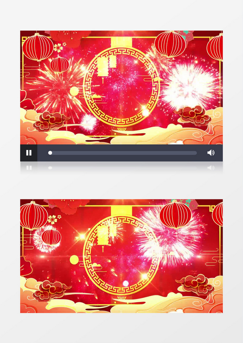 兔年鎏金春节背景视频