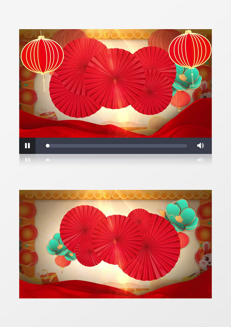 喜庆中国国潮风兔年开门红背景视频