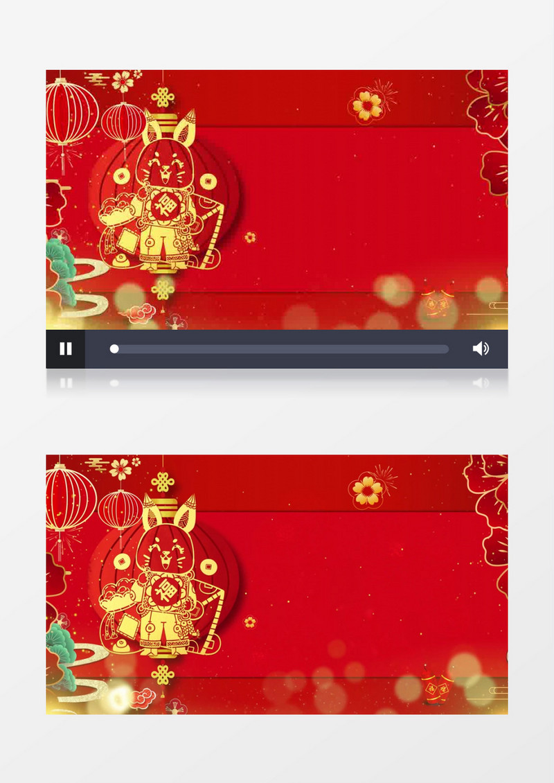 4K兔年拜年新年祝福背景视频