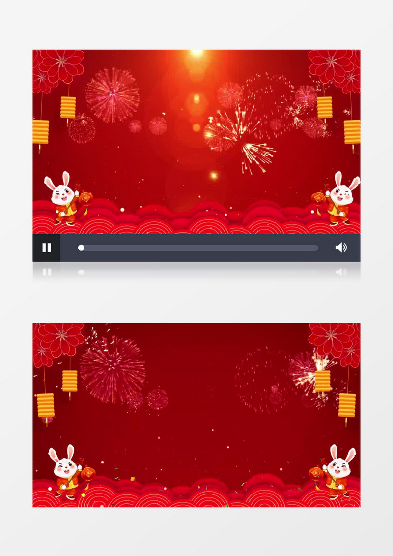 喜庆兔年拜年背景视频