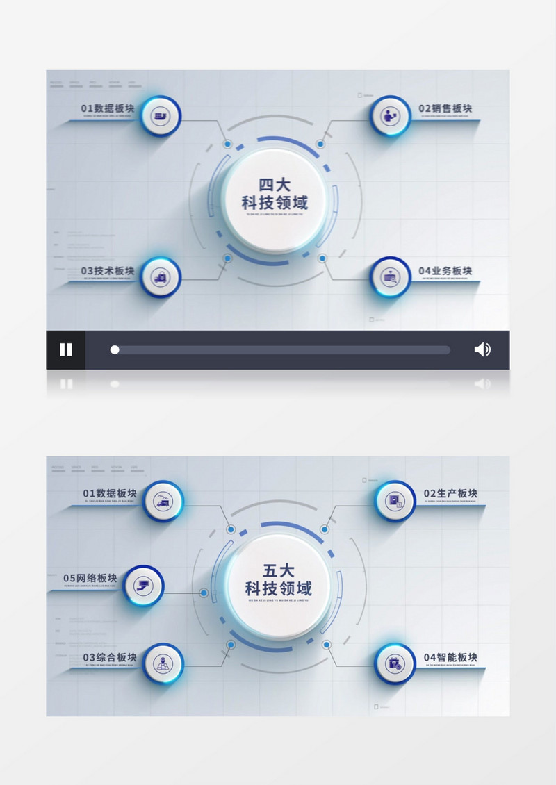 科技企业领域分类AE模板
