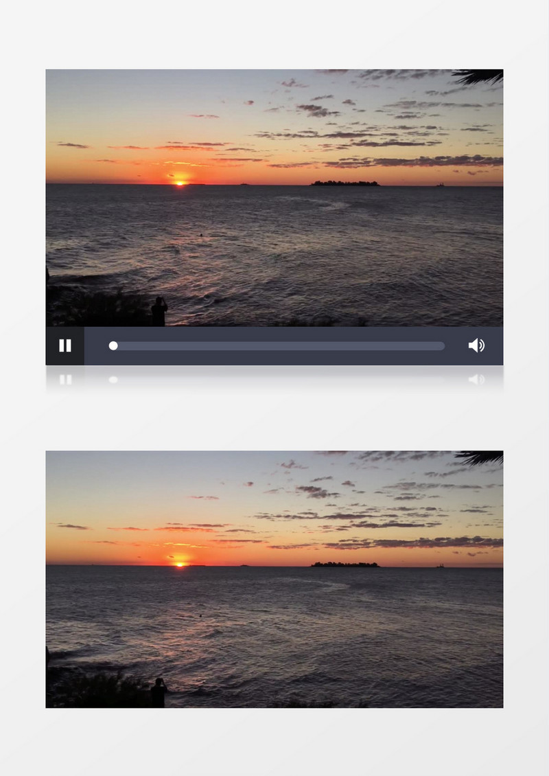 夕阳照耀着荡漾的海面实拍视频素材