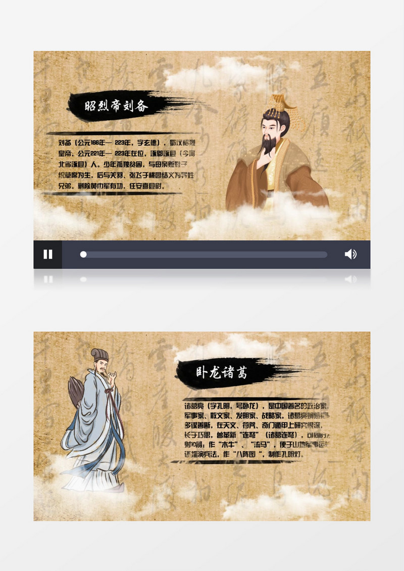 水韵墨染蜀国历史人物图文AE模板