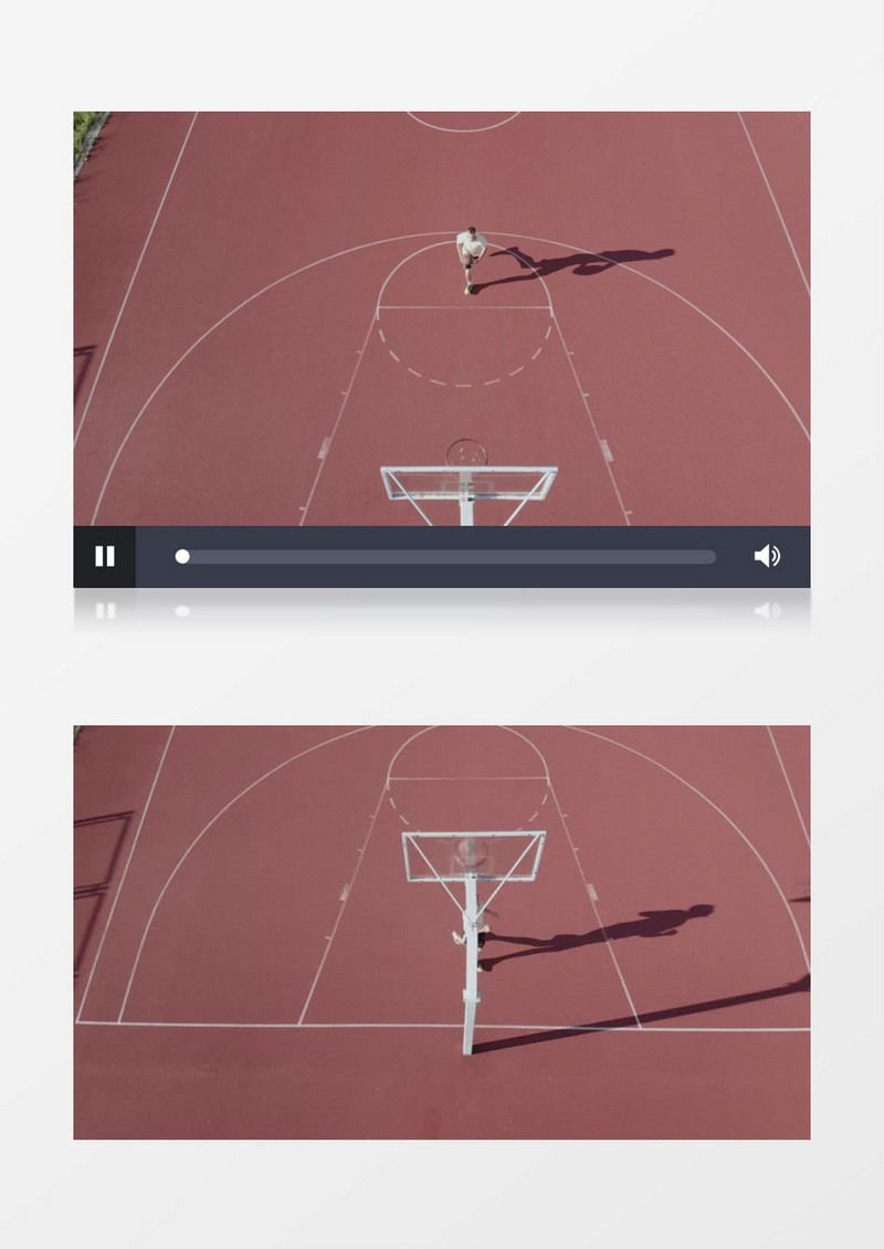 半场上篮实拍素材