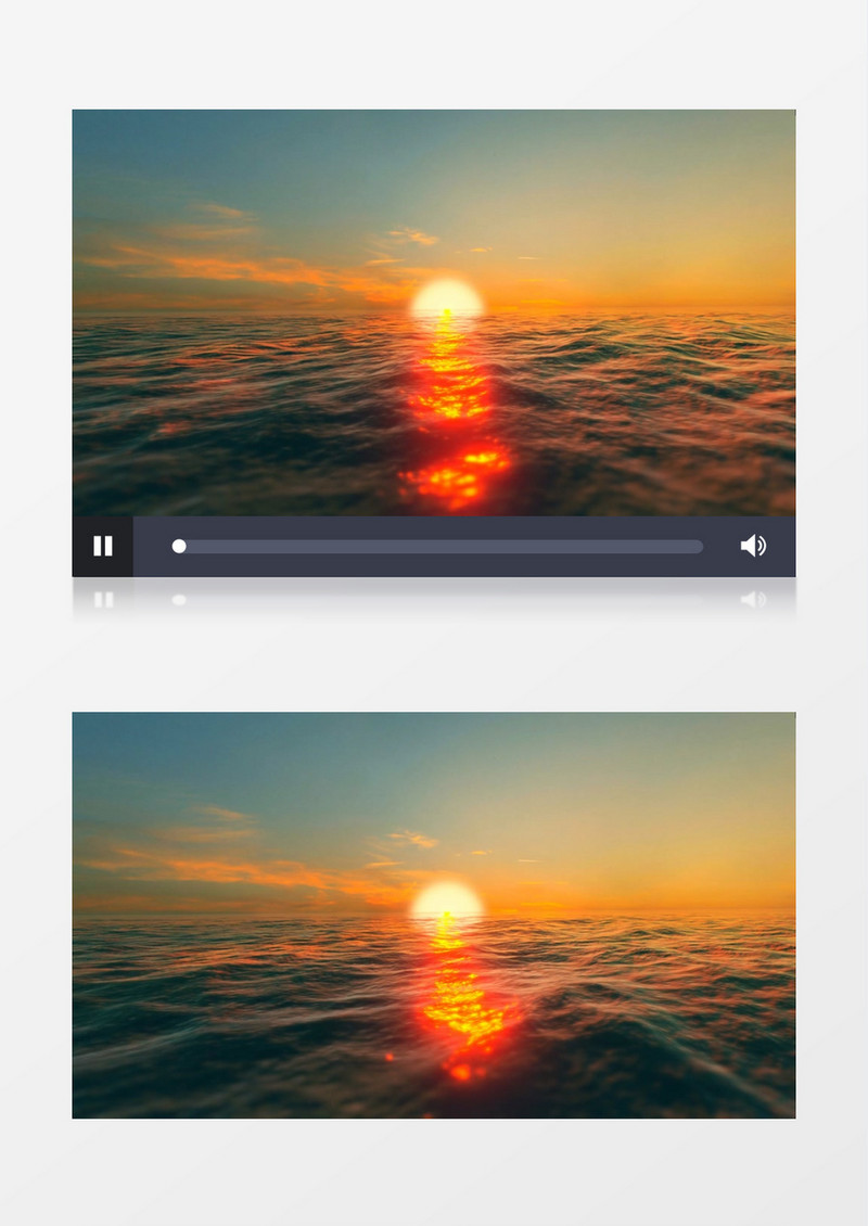 夕阳映入海面实拍素材