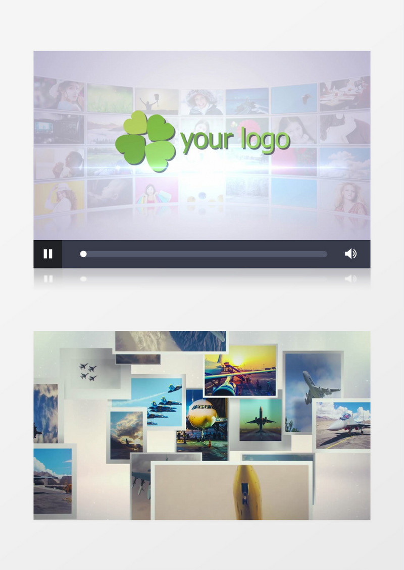 多张照片汇聚LOGO照片墙AE模板