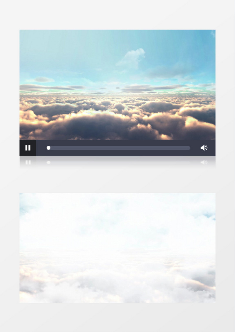 蓝色天空云层穿梭背景视频