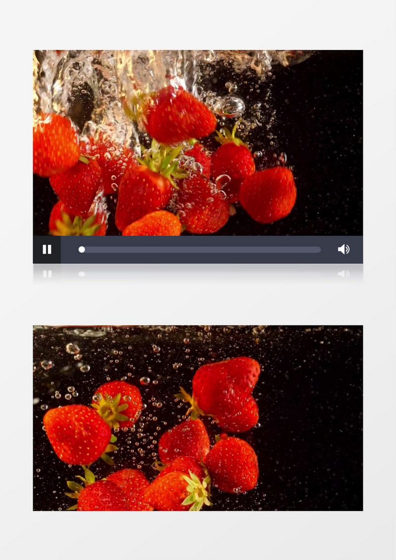 草莓入水实拍视频