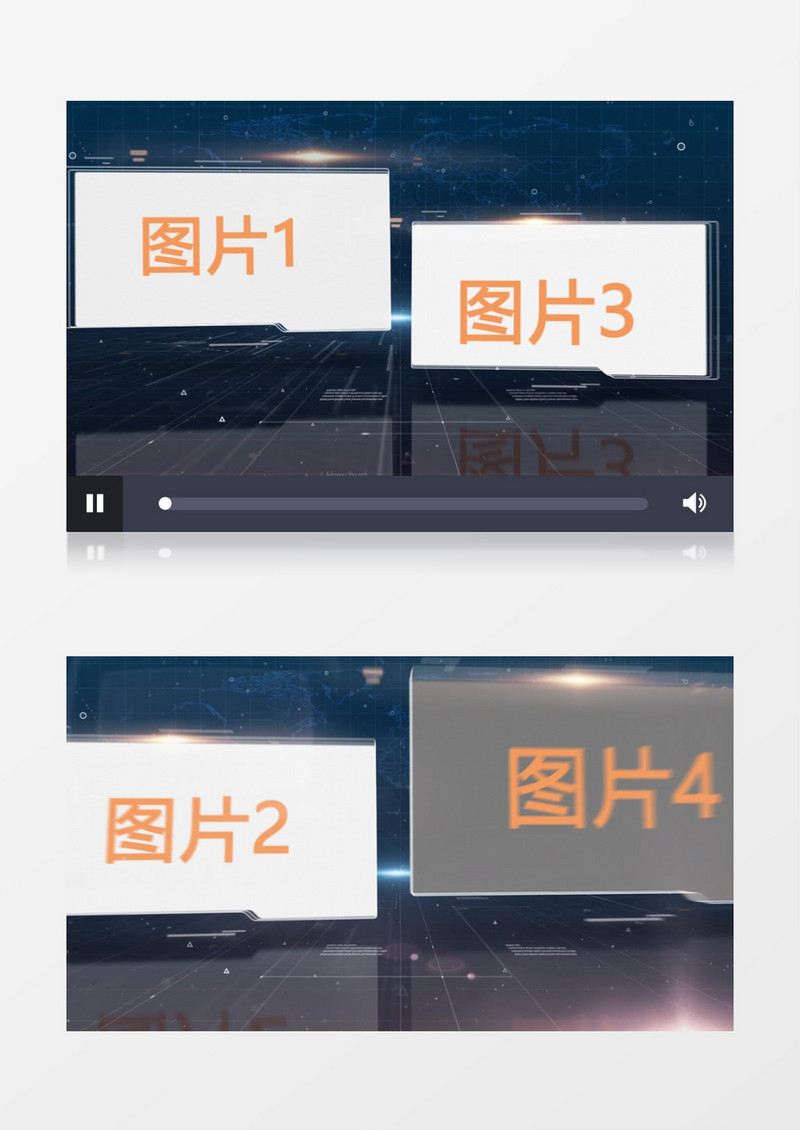 深蓝色企业科技感图片边框后期素材