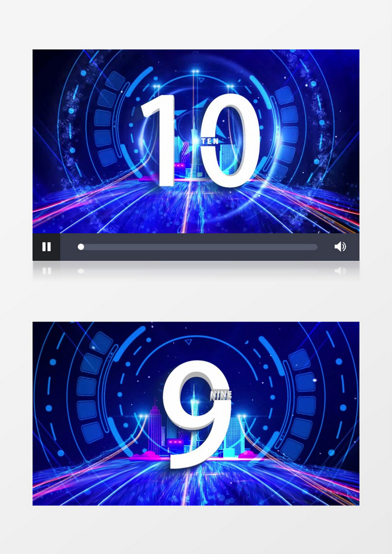 震撼科技启动仪式10秒倒计时4K开场背景视频