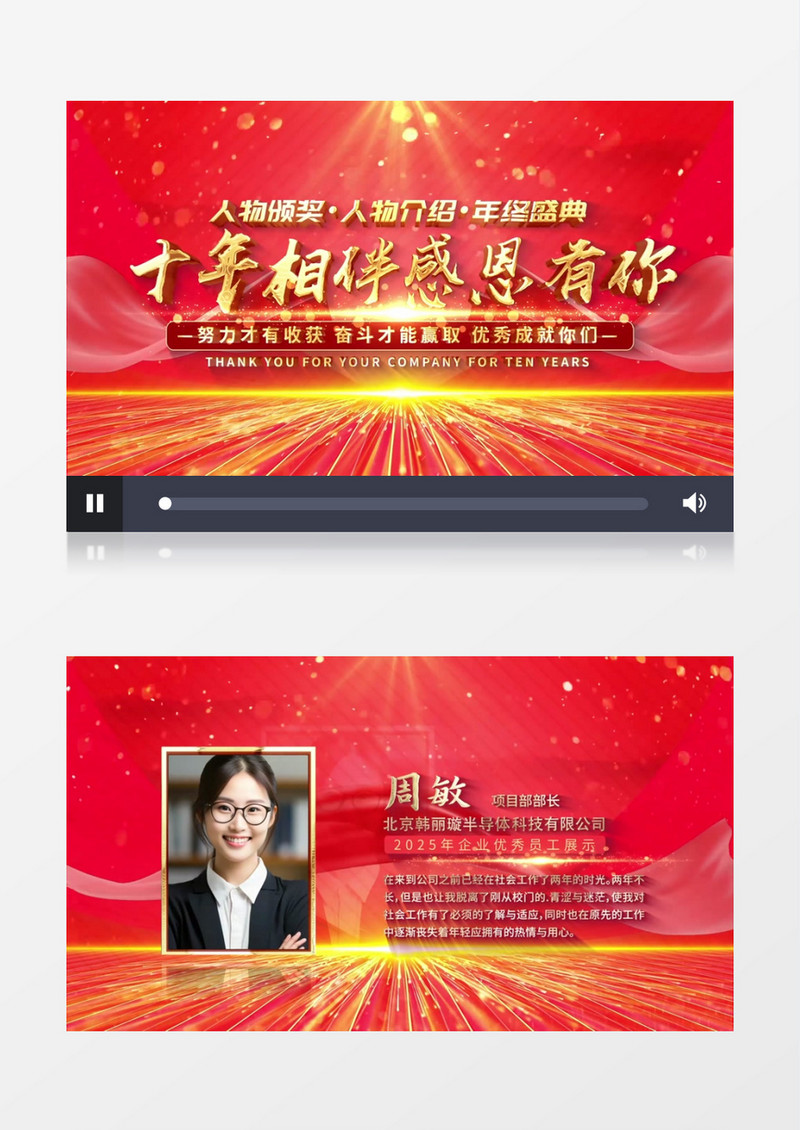 年会颁奖人物介绍动画图文展示AE模版