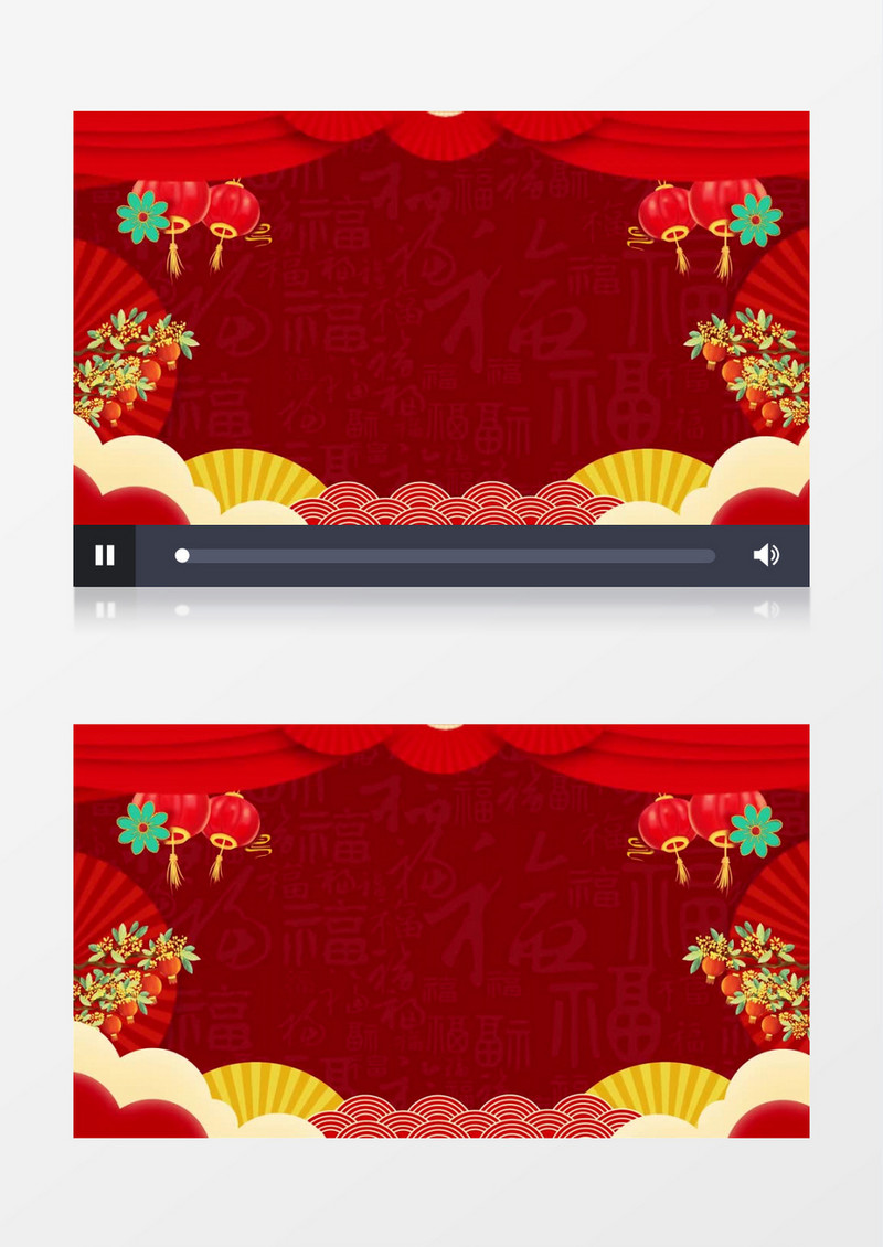 喜庆红色春节开场背景视频