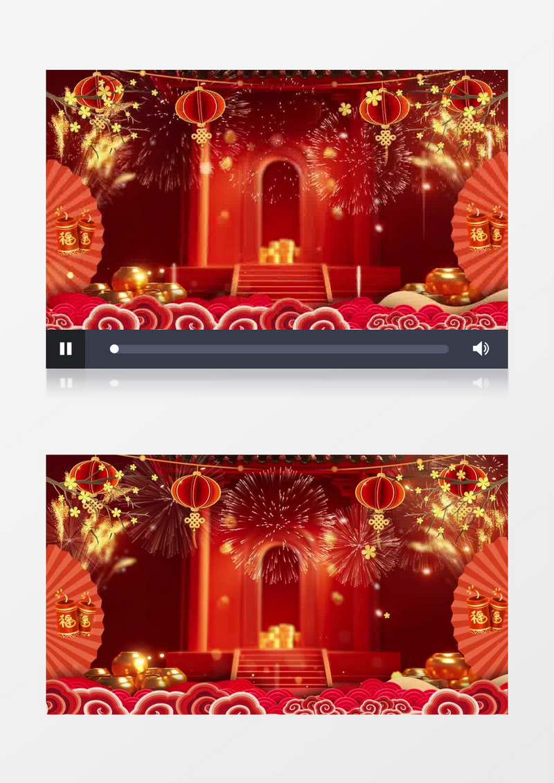 春节喜庆红色舞台背景视频