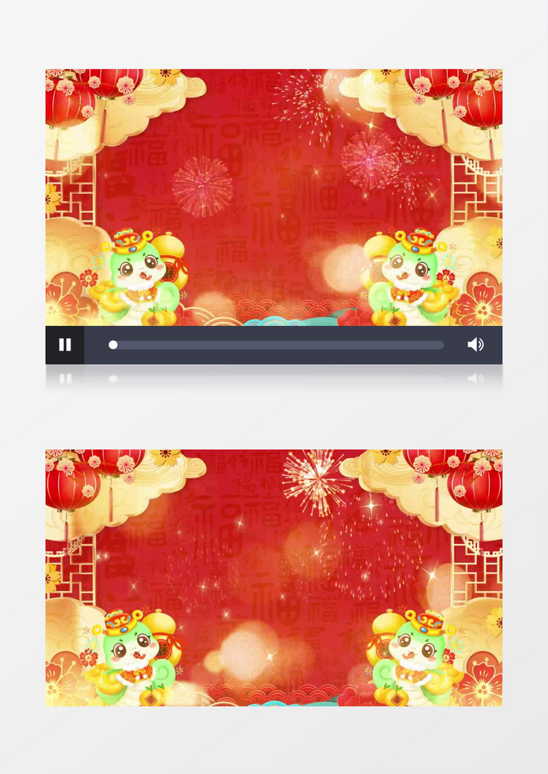 喜庆热闹蛇年春节新年背景视频