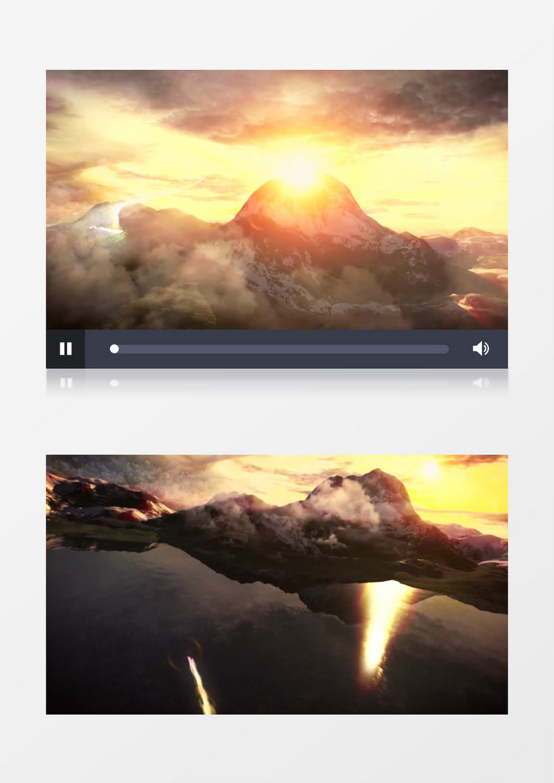 3D高山雪山仿派拉蒙电影Logo开场ae视频