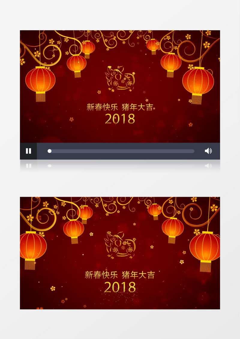 2019年猪年年会片头红色灯笼ae模板