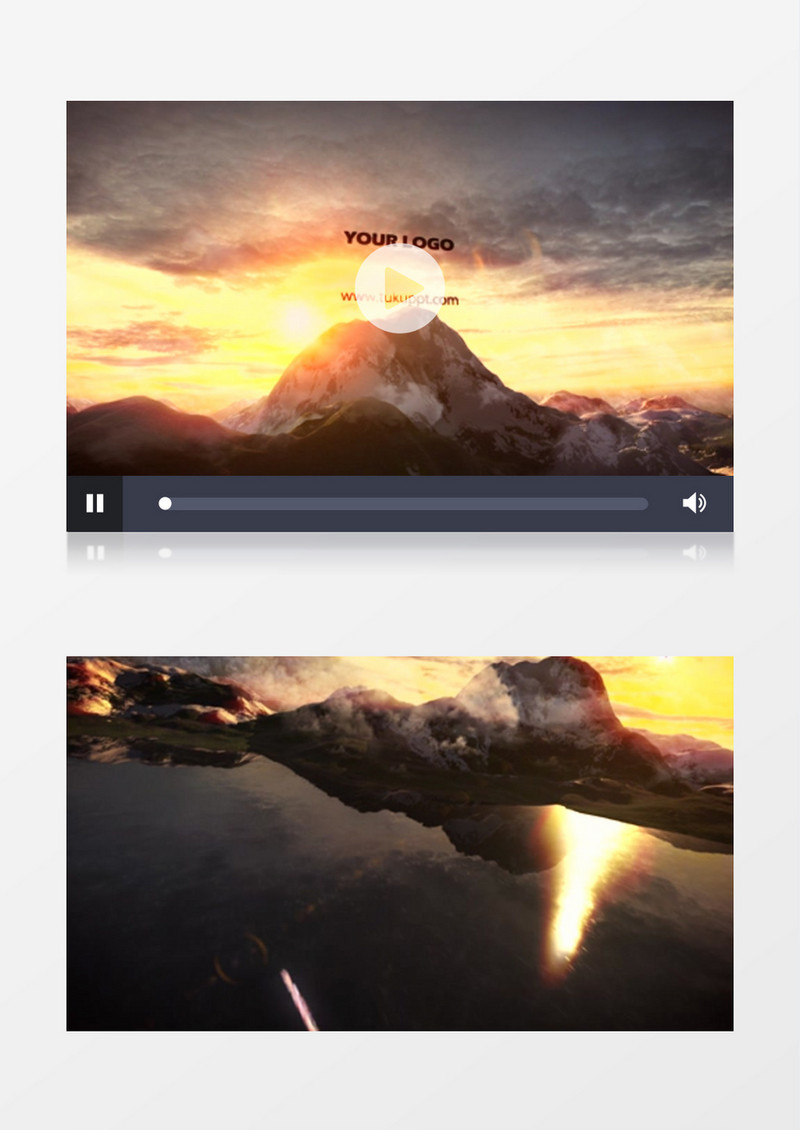 三维天空太阳升起片头logo展示AE模板