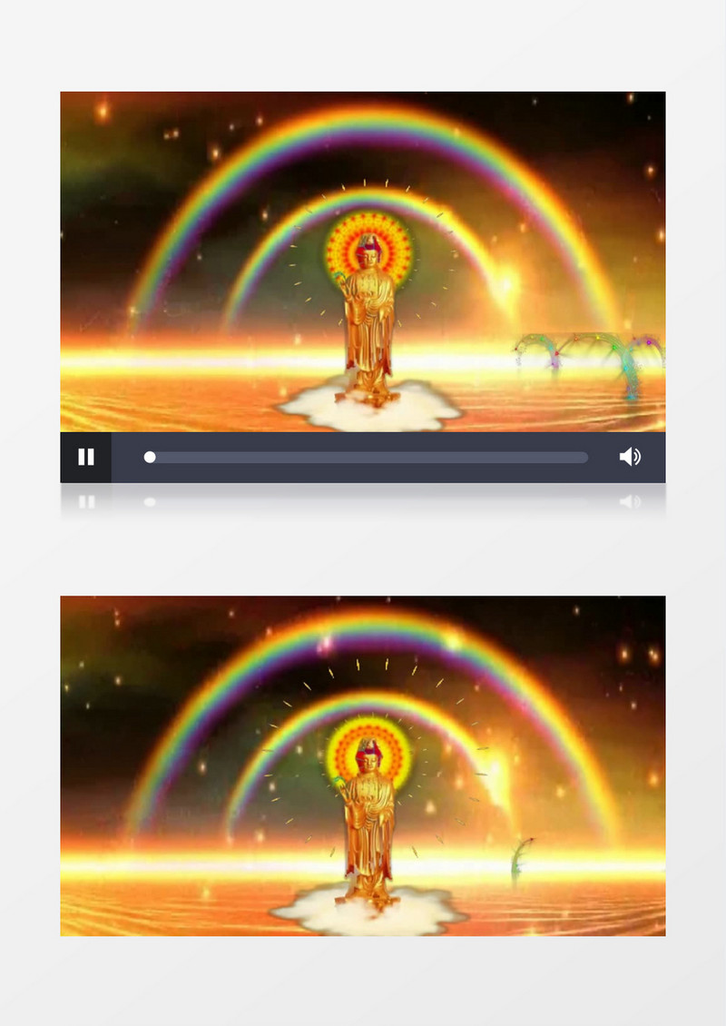 金光流动立姿观音菩萨有音乐背景视频