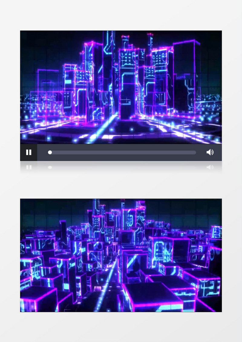 蓝色动感立体可视化音乐有音乐背景视频