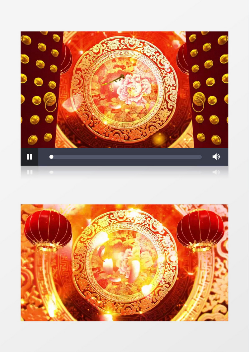 喜庆开门花开灯笼花海有音乐背景视频