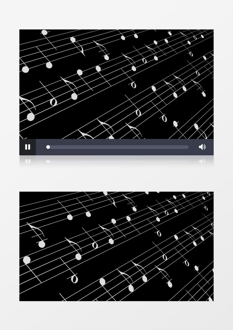 黑白音符音谱移动背景视频（有音乐）