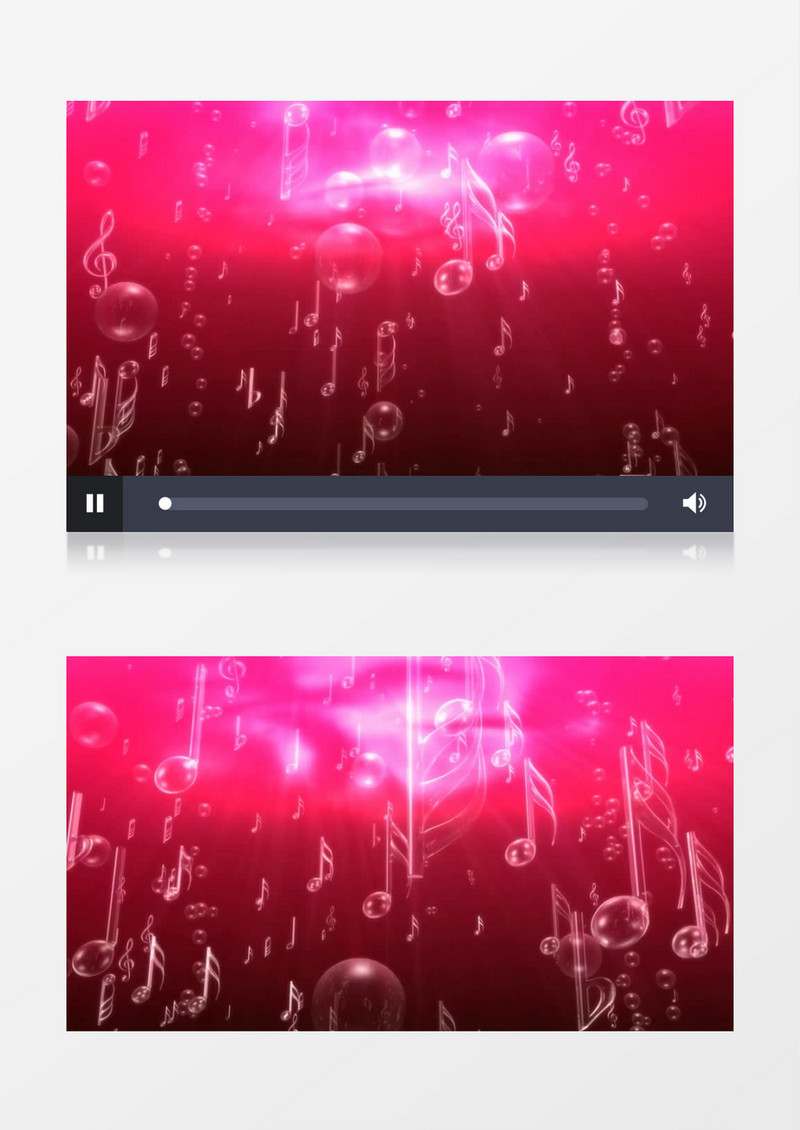 粉色光芒音符气泡纷飞背景视频（有音乐）