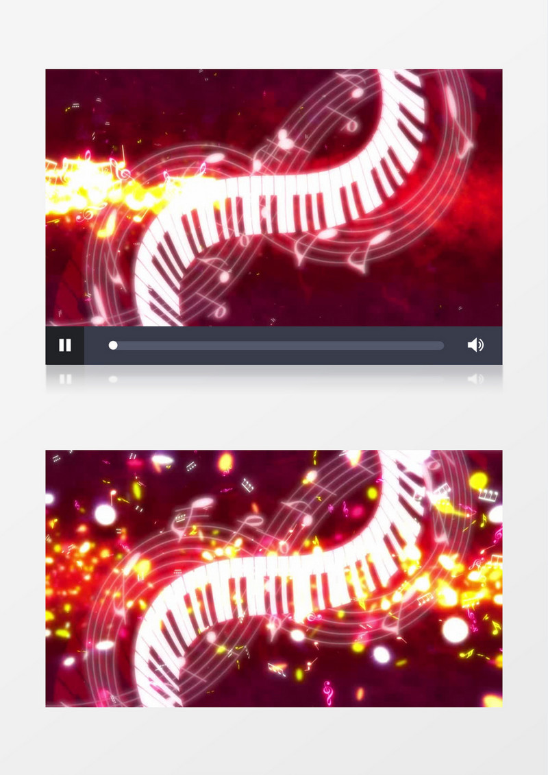 光效音符钢琴键背景视频（有音乐）