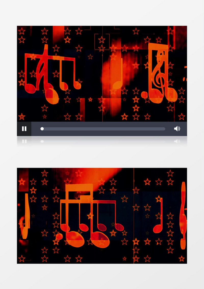 旋转橙色音符背景视频（有音乐）