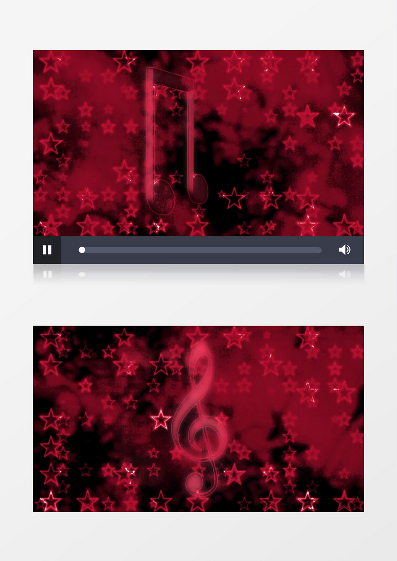 闪烁红星粒子音符背景视频（有音乐）