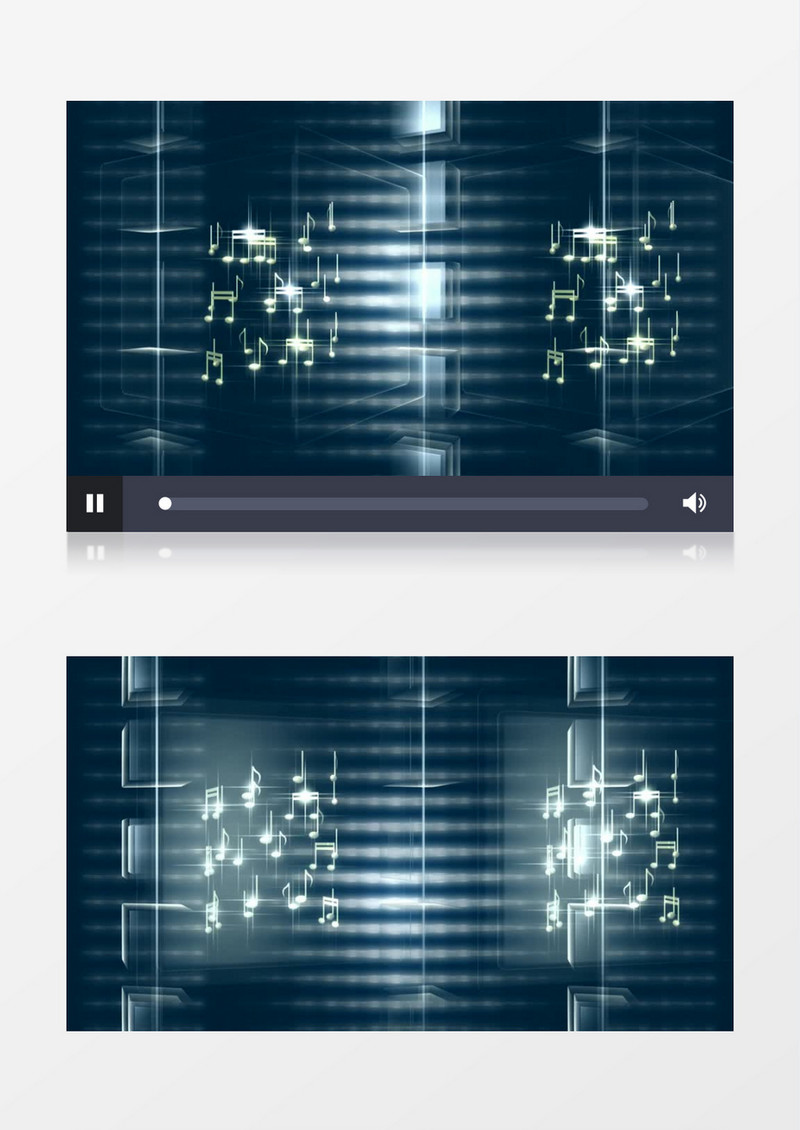 音符旋转科技魔方背景视频（有音乐）