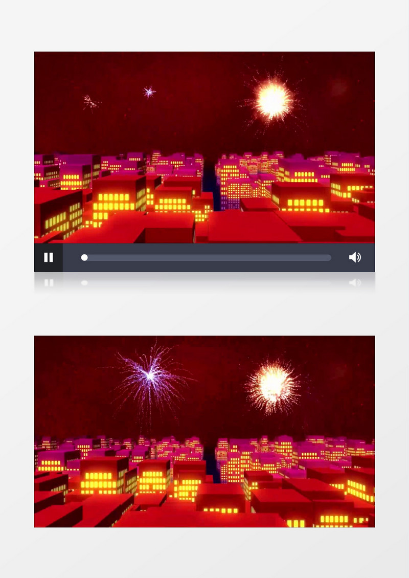 红色喜庆烟花灯笼背景视频（有音乐）
