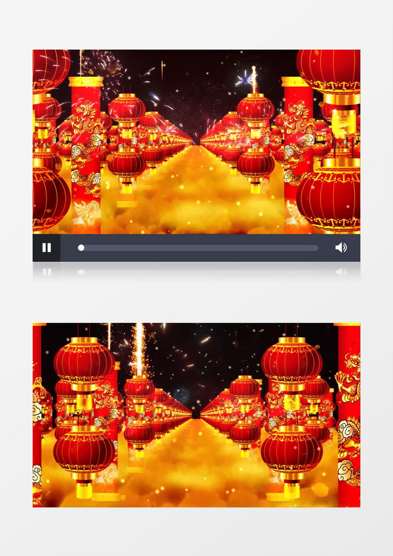 灯笼龙柱背景视频（有音乐）