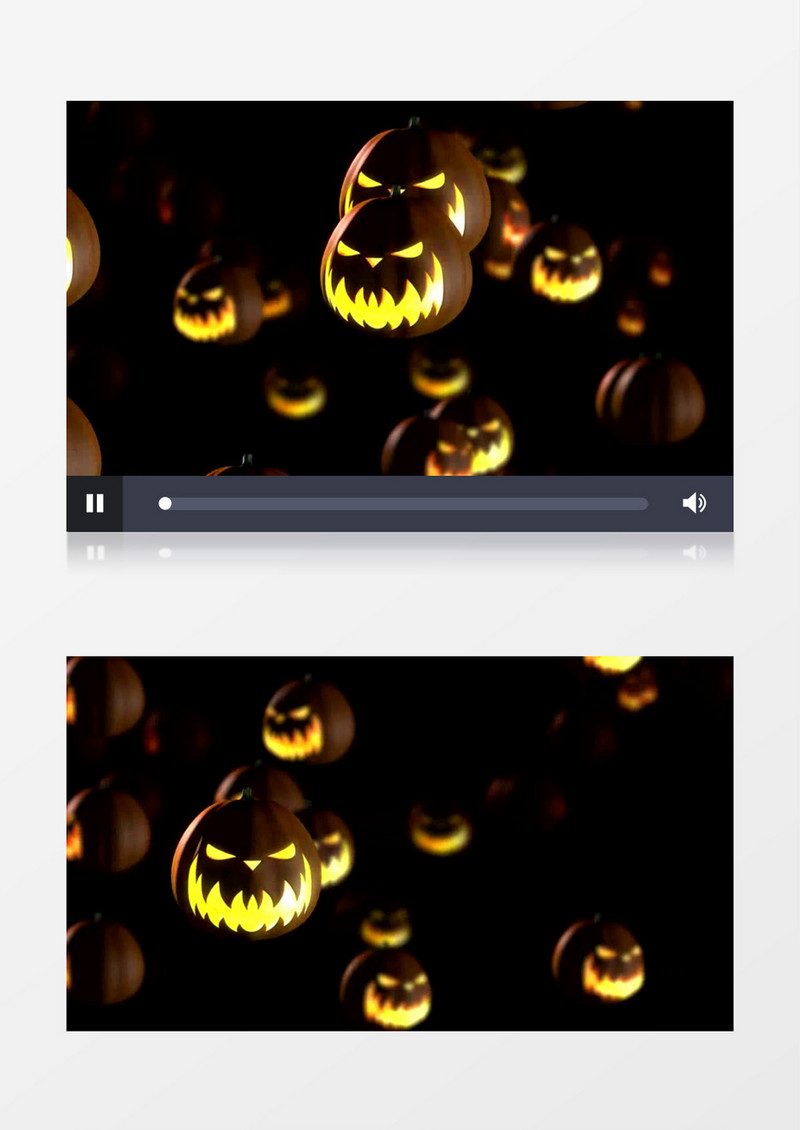 快速移动的万圣节南瓜灯背景视频（有音乐）
