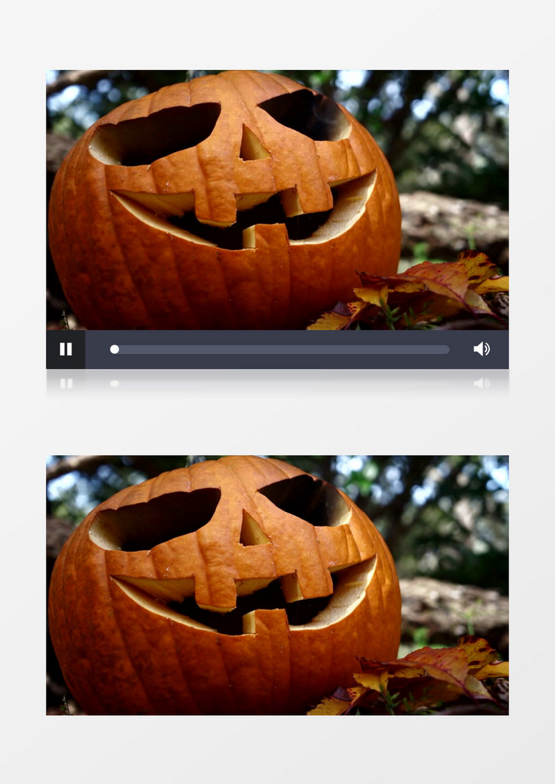 郊外实拍万圣节南瓜灯背景视频（有音乐）