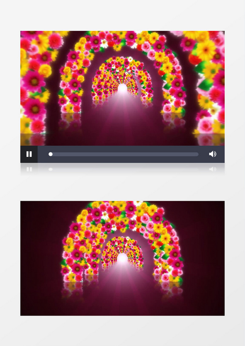 绚丽拱门花灯光光线背景视频（有音乐）