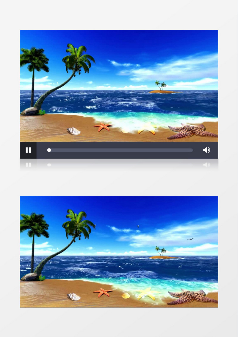 碧海蓝天大海背景视频（有音乐）