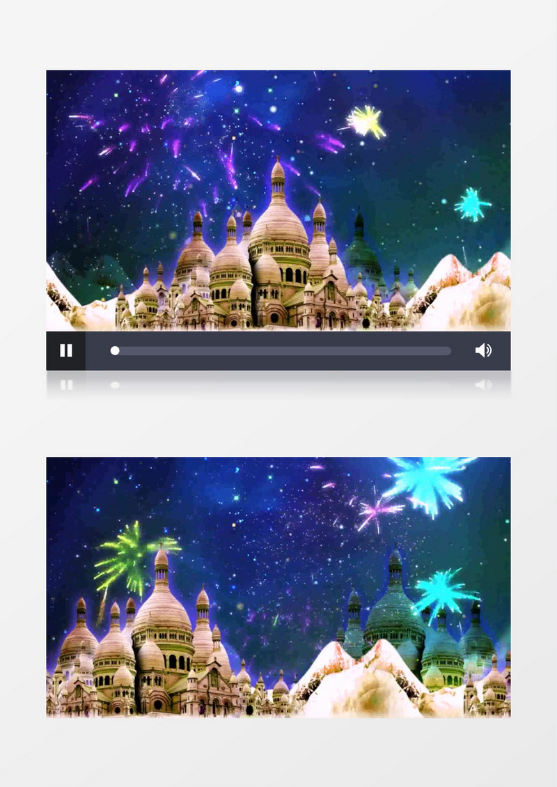 西域风烟花城堡背景视频（有音乐）