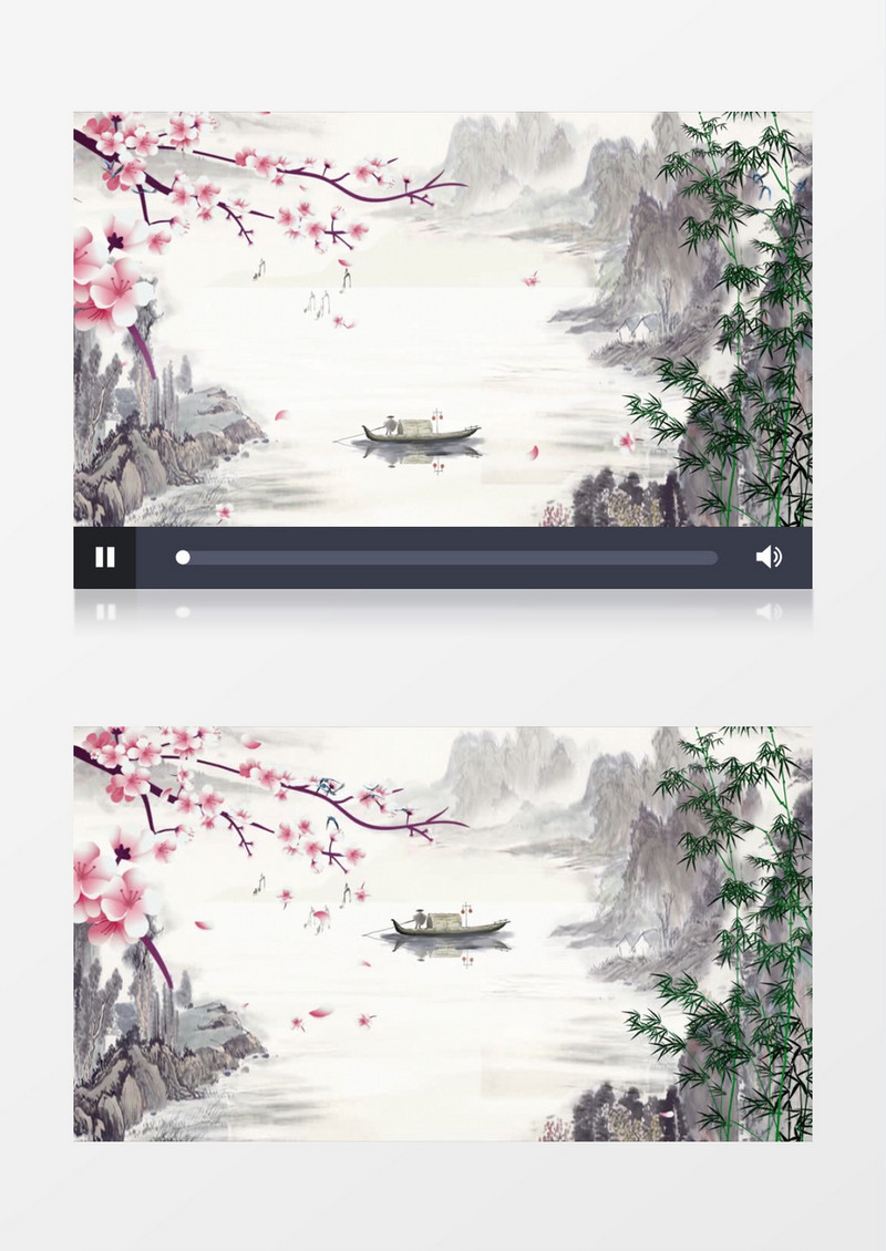 中国风水墨画风景背景AE模板
