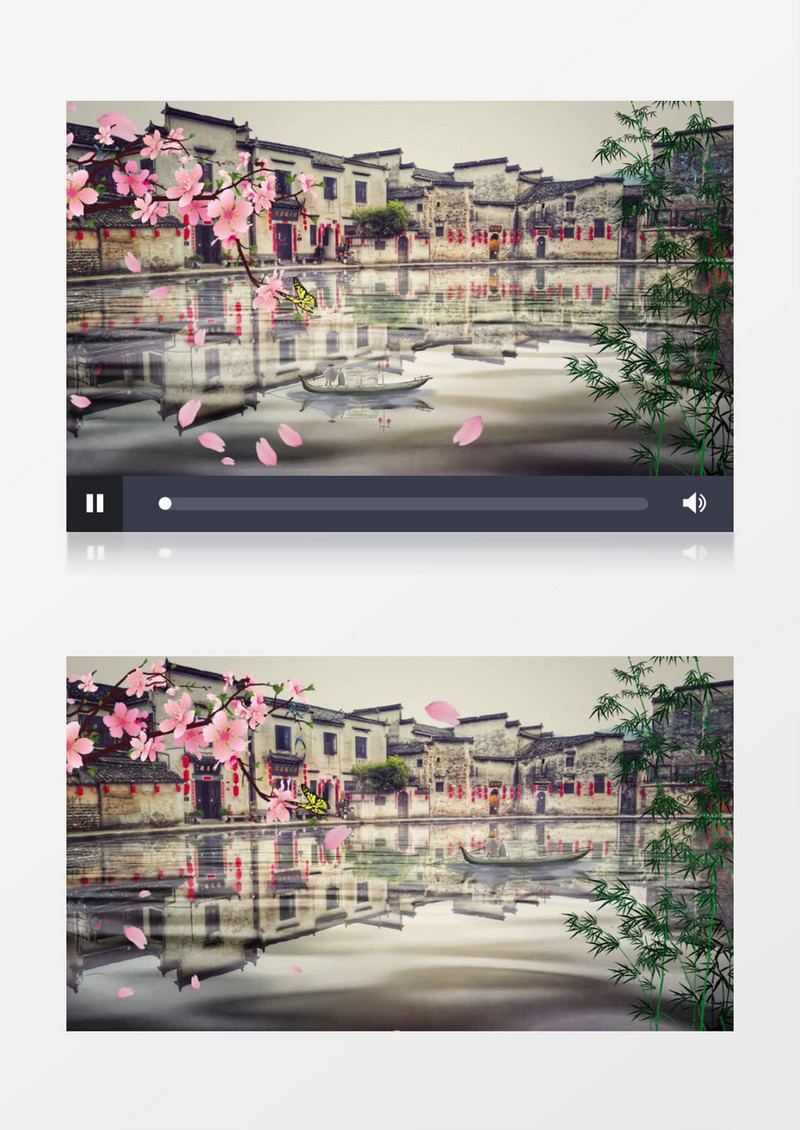 中国风水墨画江南风格背景ae模板