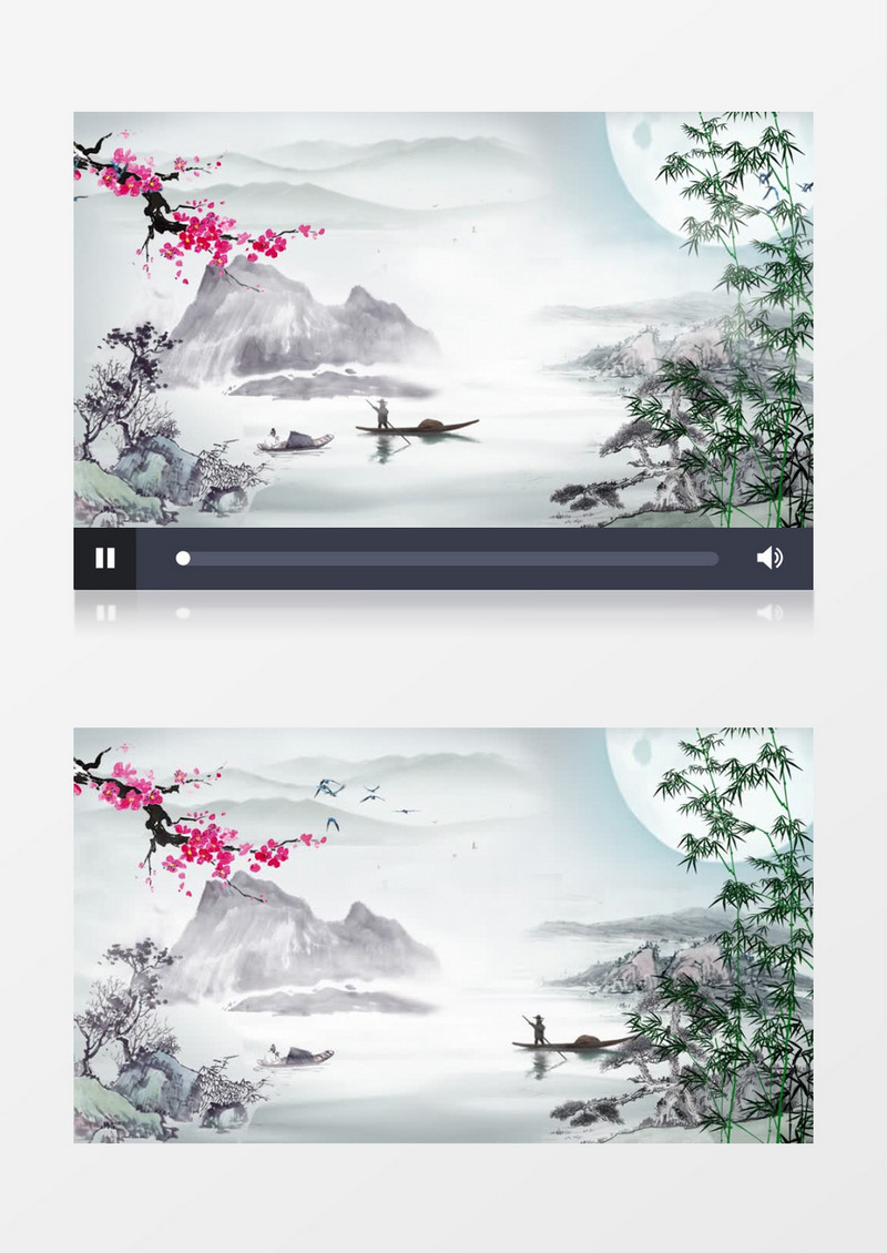水墨画中国风格背景ae模板