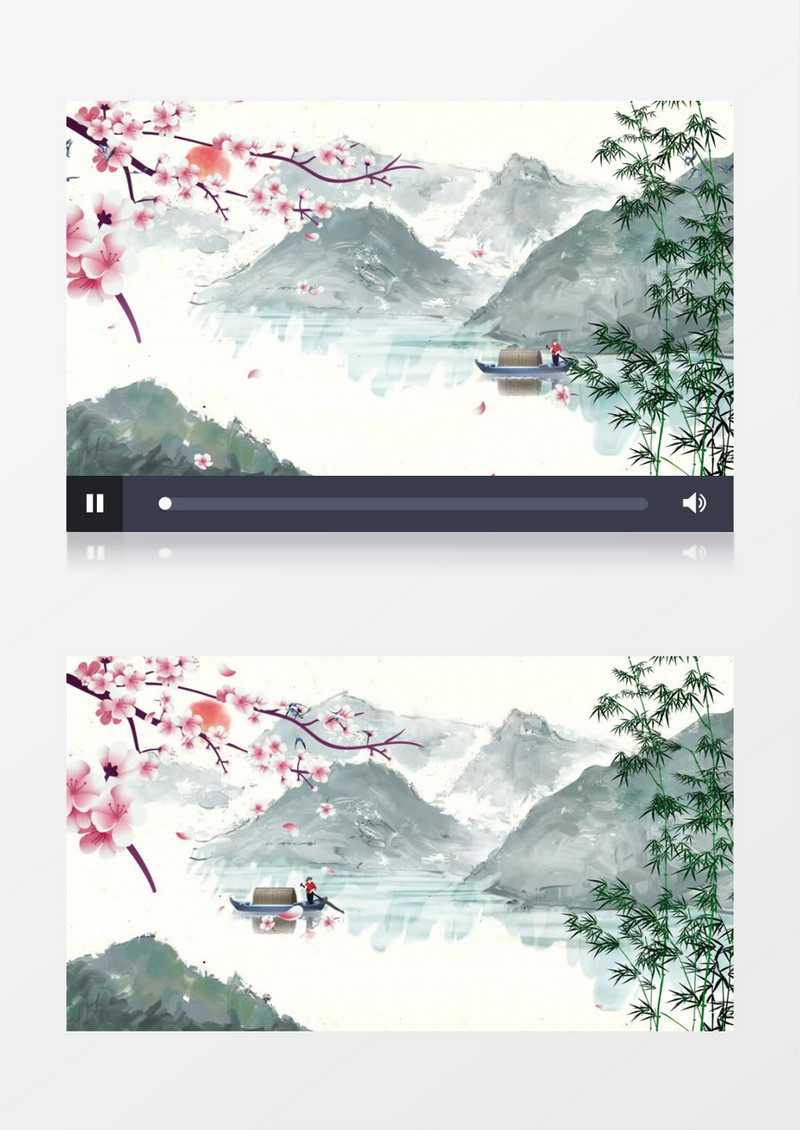水墨画中国风格背景ae模板