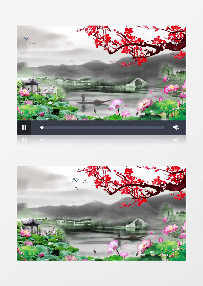 水墨画中国风格背景ae模板