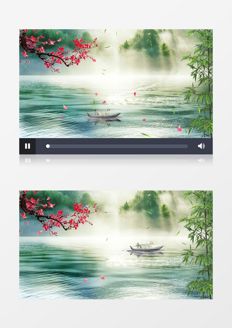 山水画水墨画中国风背景ae模板